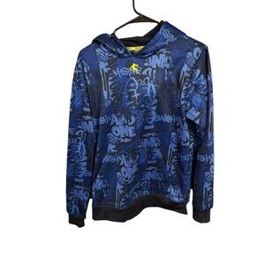 AND1 Basketball Hoodie Size XXL 18 Boys Blue Sweatshirt Fleece Pullover